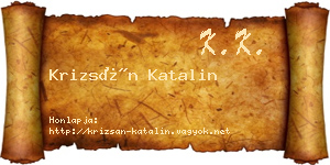 Krizsán Katalin névjegykártya